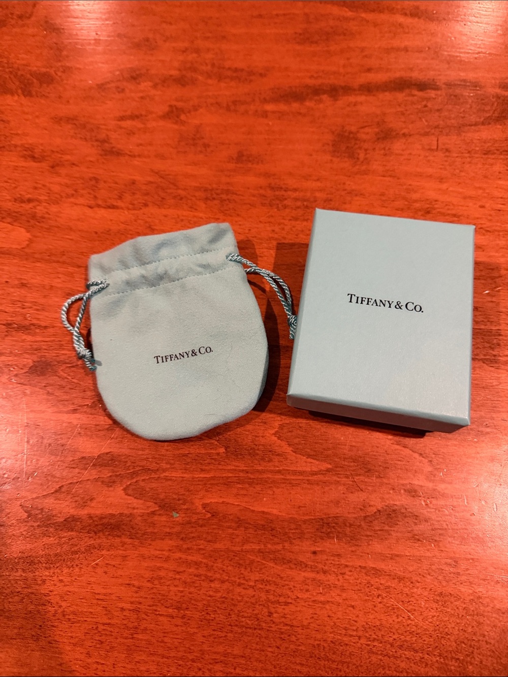 Tiffany & Co. Robin's Egg Blue Box with Matching Drawstring Pouch